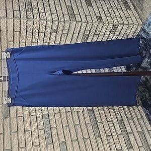 Roamans Wide Leg Pull On Pants Navy Blue Size 16w Exc Cond